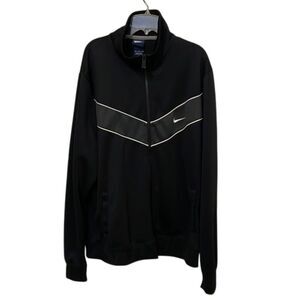 Nike Vintage Black Full Zip Track Jacket Mens Size Extra Large Athletic Sporty